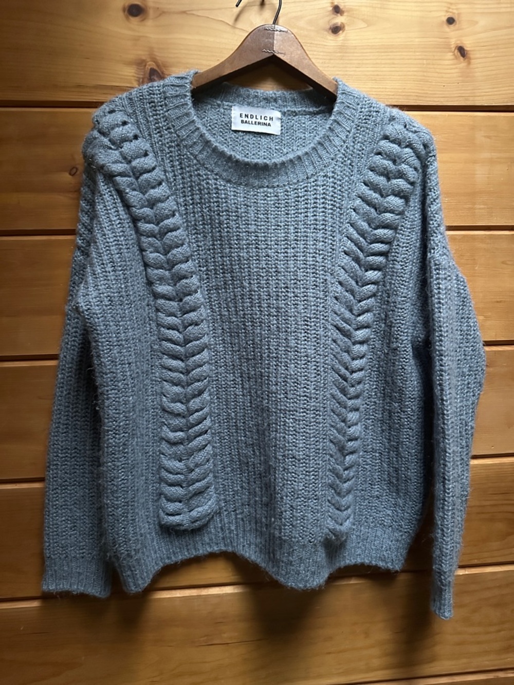 Endlich Ballerina Sweater Wool blend Blue Dolman sleeve M/L